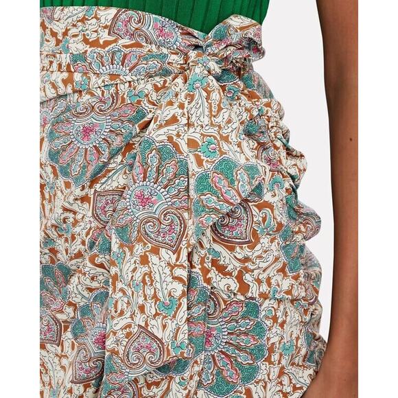 $478 VERONICA BEARD ALLAIRE SKIRT IN MULIT COLOR PRINT SIZE 2 Silk - Picture 5 of 5